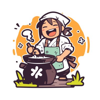 Neşeli Şef Lezzetli Yemek Pişiriyor