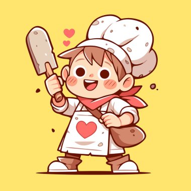 Spatula 'lı Mutlu Aşçı Çocuk