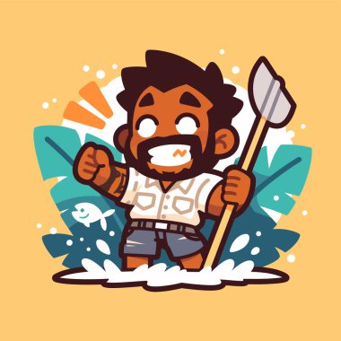 Tropikal Sularda Mutlu Balıkçı