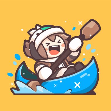 Büyük korsan kasklı, büyük göğüslü beysbol şapkalı, mavi arka planda izole edilmiş bir silahla oynayan sevimli korsan çocuk..