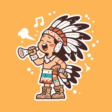 Çizgi film Kızılderili Şefi Kornayla Şarkı Söylüyor