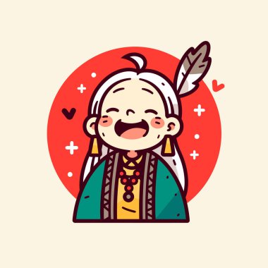 Mutlu Çin çizgi film geleneksel vektör tasarımı