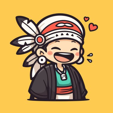 Şirin bir çizgi film karakterinin vektör çizimi