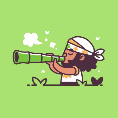 Çizgi film karakteri sigara piposunun vektör çizimi