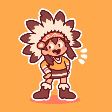 Sevimli Çizgi film Amerikan Çocuğu Gülümsüyor