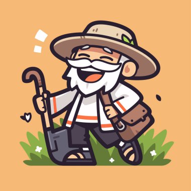 Yürüyen Sopa ve Kürekle Neşeli Bahçıvan