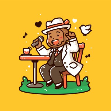 Jazz Şarkıcısı Bir Kafede Müzikten Hoşlanıyor