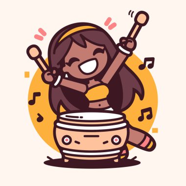 Neşeli Çizgi Film Davulcusu Taiko Davulcusu