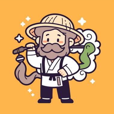 Asası ve Bulutu olan Bilge Yaşlı Münzevi