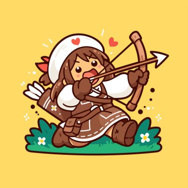 Ok ve yaylı sevimli Archer Kızı