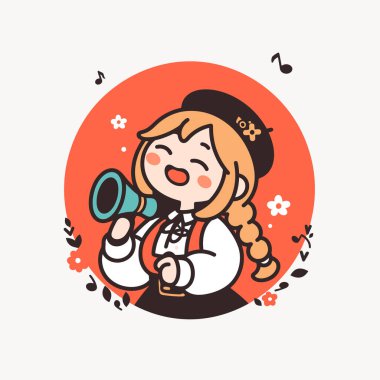 Megafonlu Şarkı Söyleyen Kız