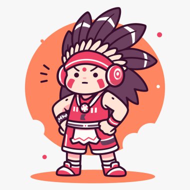 Kırmızı Giyen Chibi Amerikan Savaşçısı