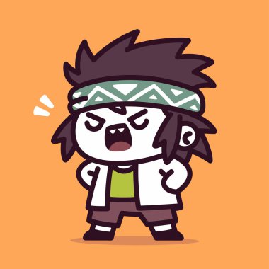 Çizgi film tarzında Kızgın Anime Adam