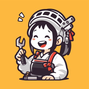 Anahtarı Tutan Mutlu Tamirci Kız