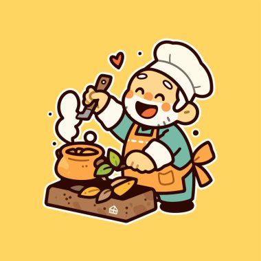 Mutlu Aşçı Lezzetli Yemek Pişiriyor