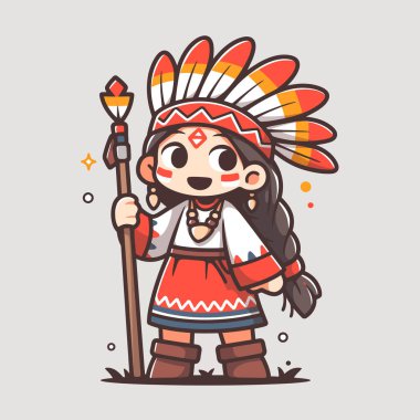 Güzel bir çizgi film. Başlığı ve kadrosu olan Amerikan yerlisi bir kız.