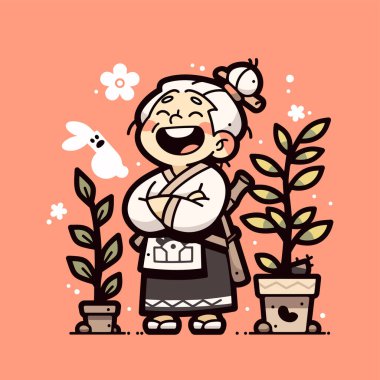 Bitki ve Tavşanlı Neşeli Bahçıvan