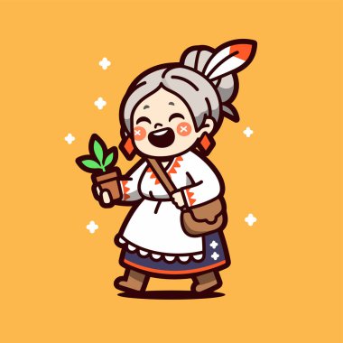 Bitkili Sevimli Amerikan Kadını