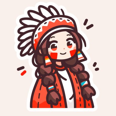 Şirin Çizgi film Başı ve Örgüsü olan Amerikan Yerlisi Kız