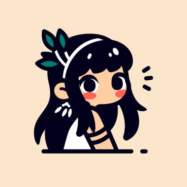 Zeytin dalı Taç 'lı Chibi Kız