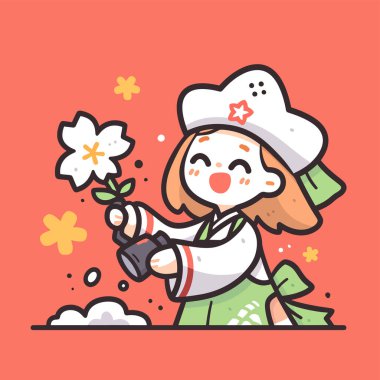 Mutlu Bahçıvan Saksıya Çiçek Ekiyor