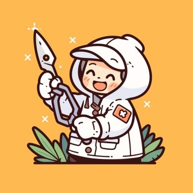 Neşteri olan sevimli bir tıp uzmanı.