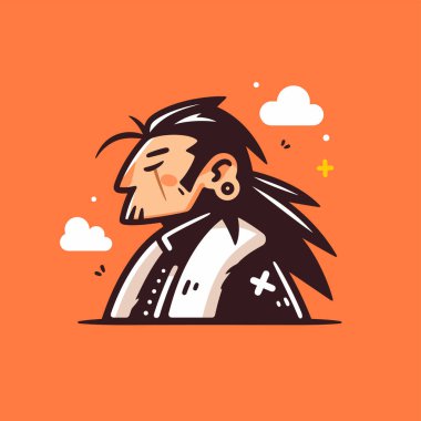 Punk Man Profili Çizgi Filmi