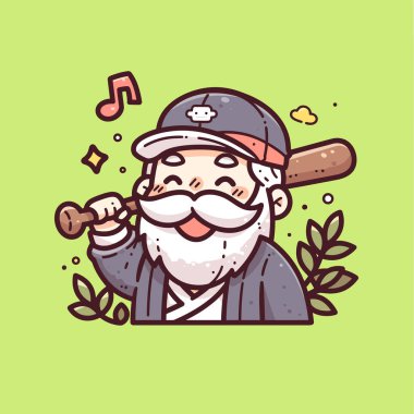 Mutlu Beyzbol Büyükbabası ve Yarasa