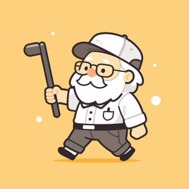 Çizgi film Golfçü Yaşlı Adam