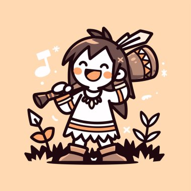 Savaş Kulübü ve Flütü Olan Mutlu Amerikan Çocuğu