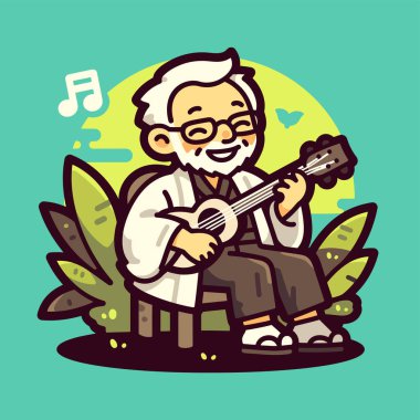 Gitar çalan eski bir müzisyen