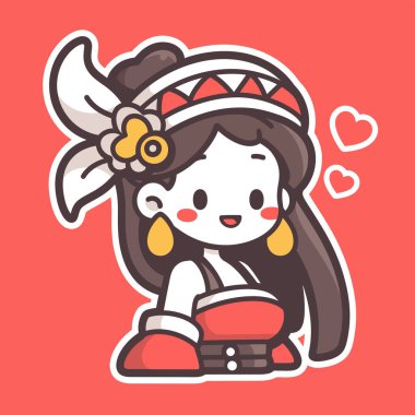 Sevimli Çizgi film Kalpli Amerikan Kızı