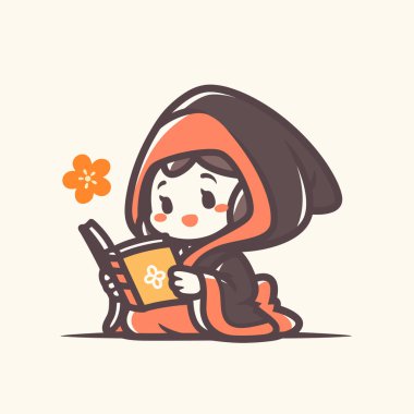 Kitap okuyan sevimli keşiş.