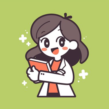 Mutlu Kadın Doktor Bir Kitap Tutuyor