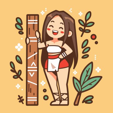 Tahta Post 'lu Chibi Yerlisi Kadın