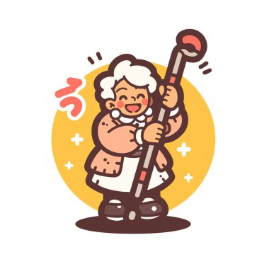 Golf sopasıyla çizgi film büyükannesi