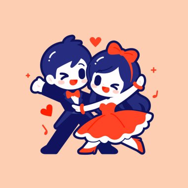 Tatlı Çizgi Film Çifti Dansı