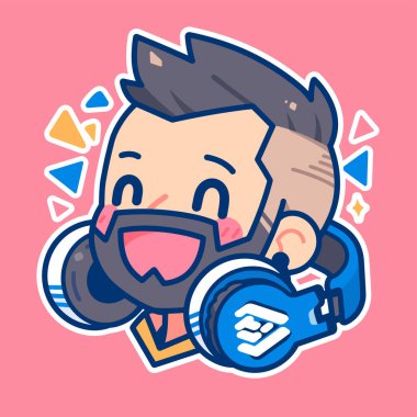 Kulaklıklı Mutlu Oyuncu Karakteri