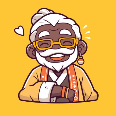 Gözlüklü Mutlu Yaşlı Adam Gülümsüyor