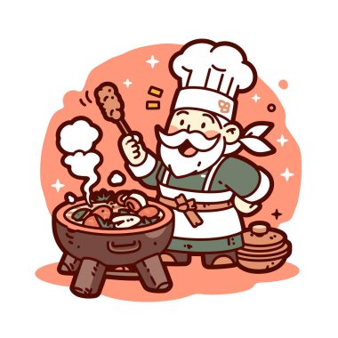 Şef Kömür Izgarasında Yemek Pişiriyor