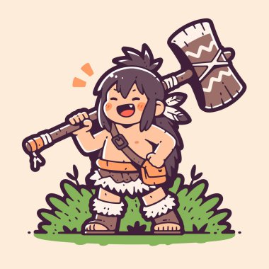 Kocaman Çekiçli Mutlu Mağara Adamı