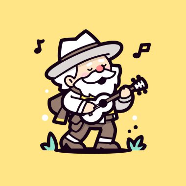 Neşeli Çizgi Filmci Ukulele Çalıyor