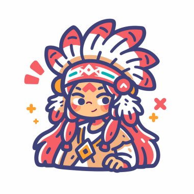 Çekici Yerli Amerikan Şef Çizgi Filmi