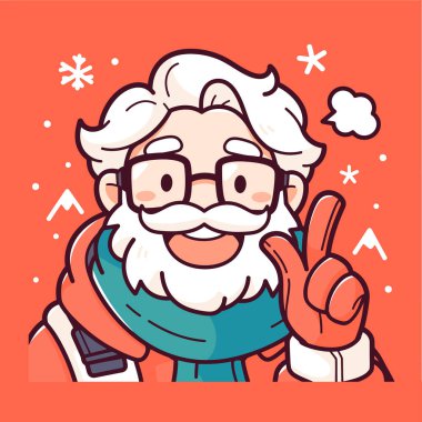 Neşeli Noel Baba barış işareti veriyor