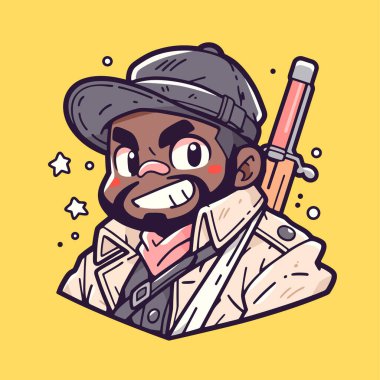 Tüfekli Gülen Karikatür Maceracısı