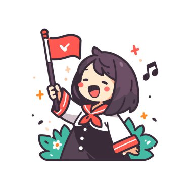 Bayrak Zaferi 'ni Kutlayan Mutlu Öğrenci Kız