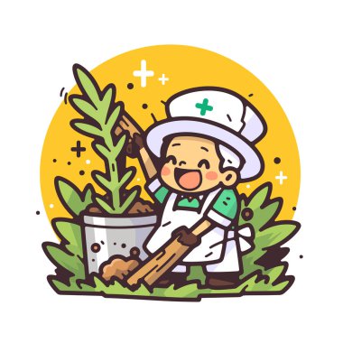 Mutlu Bahçıvan Tencereye Ağaç Ekiyor