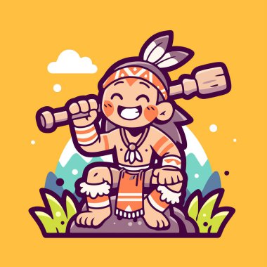 Gülen Amerikan Yerli Çizgi Filmi Karakteri