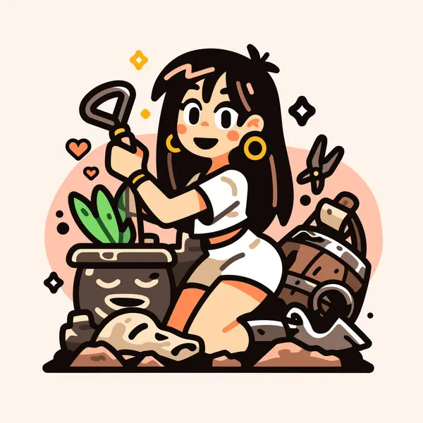 Şirin Çizgi Film Tarzı Kadın Bahçıvanlığı