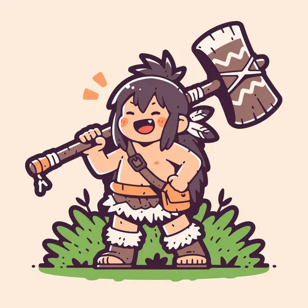 Kocaman Çekiçli Mutlu Mağara Adamı